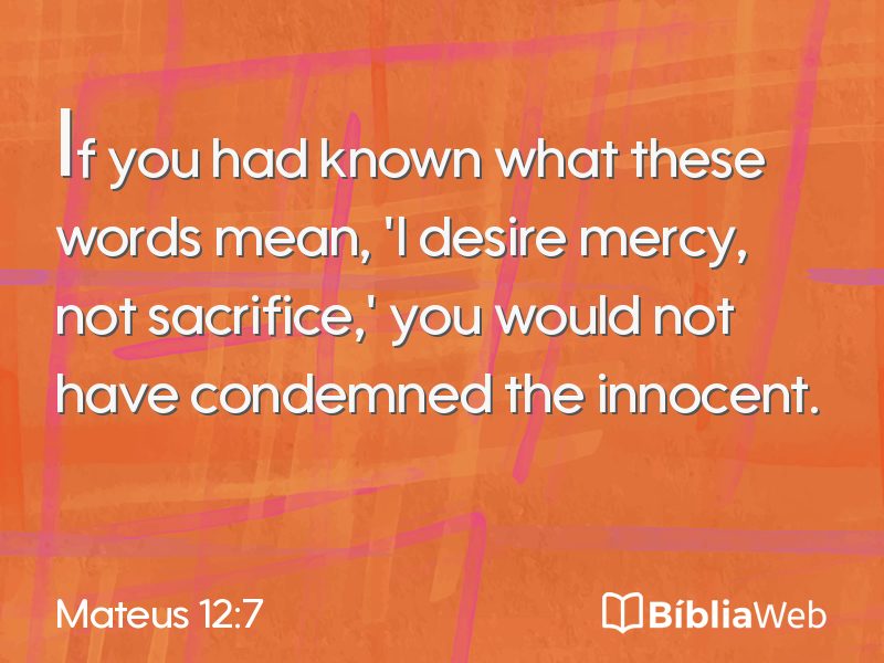 Mateus 12:7 em imagem para compartilhar