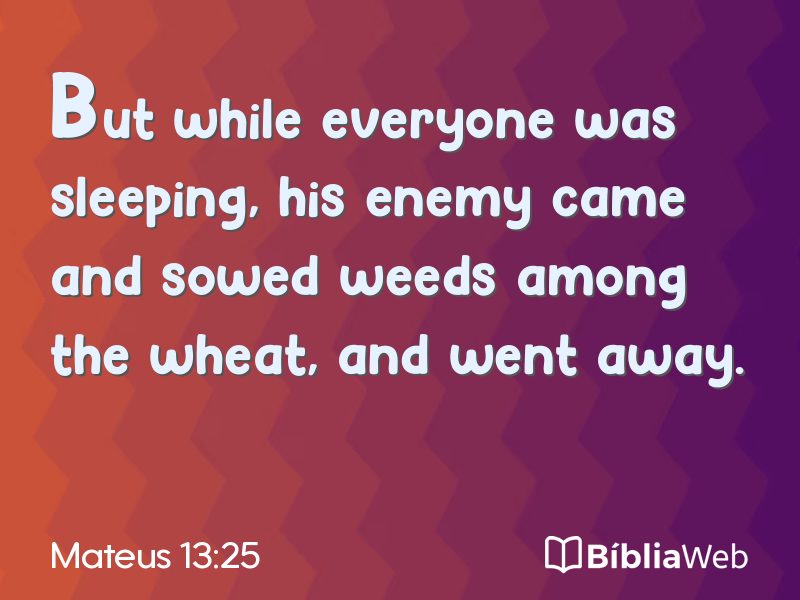 Mateus 13:25 em imagem para compartilhar