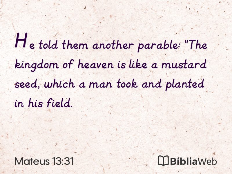 Mateus 13:31 em imagem para compartilhar