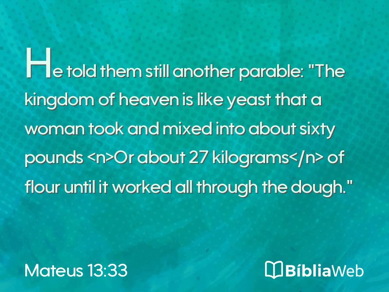Mateus 13:33 em imagem para compartilhar