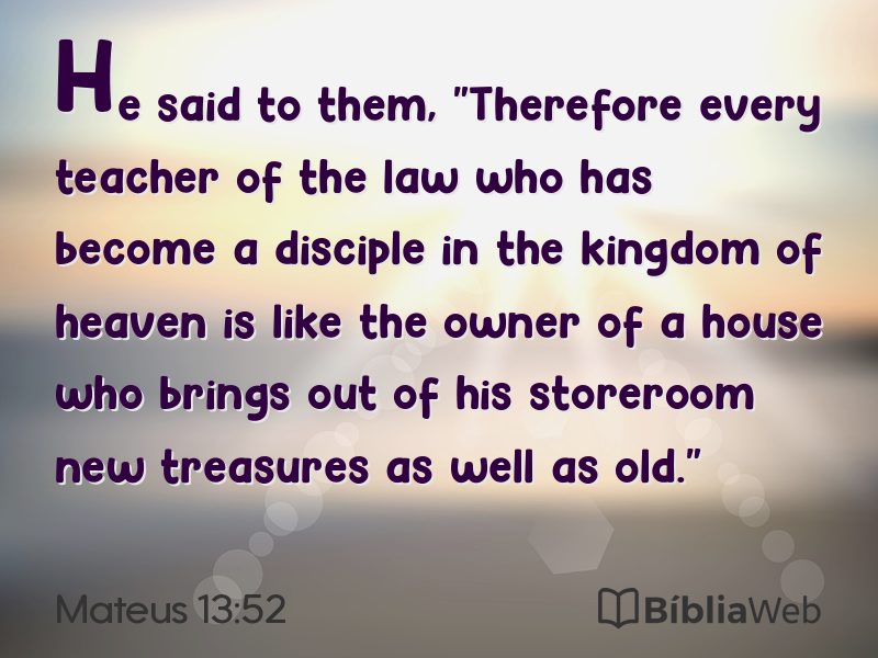 Mateus 13:52 em imagem para compartilhar