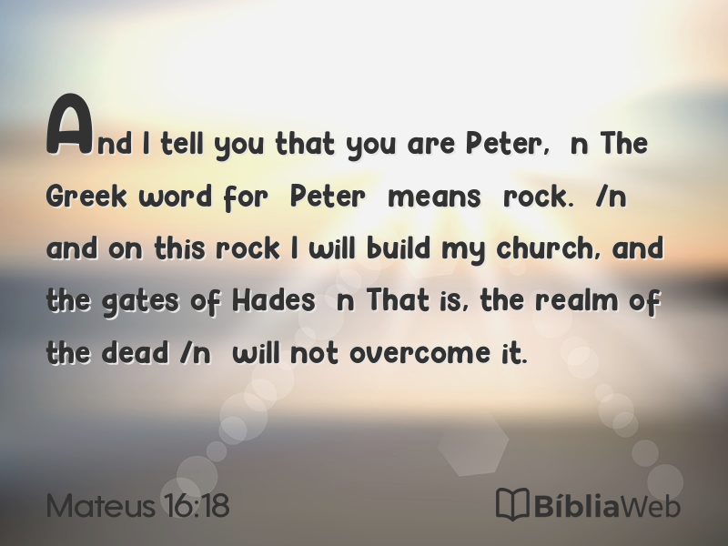 Mateus 16:18 em imagem para compartilhar