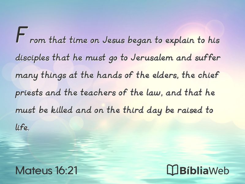 Mateus 16:21 em imagem para compartilhar