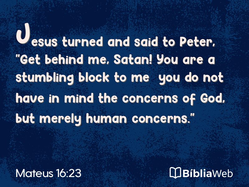 Mateus 16:23 em imagem para compartilhar