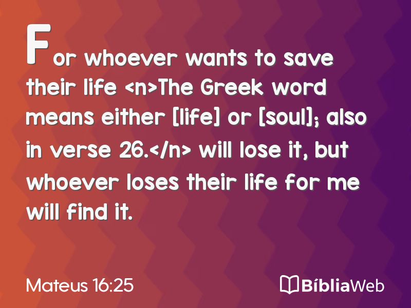 Mateus 16:25 em imagem para compartilhar
