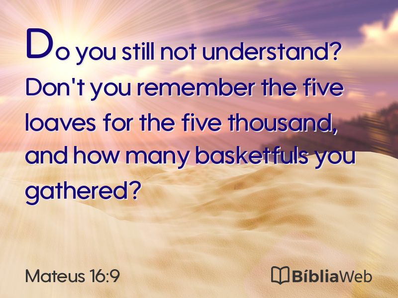 Mateus 16:9 em imagem para compartilhar