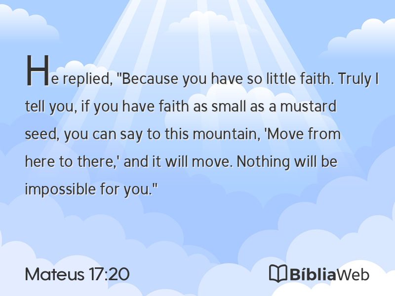 Mateus 17:20 em imagem para compartilhar