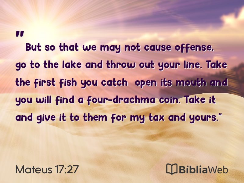 Mateus 17:27 em imagem para compartilhar