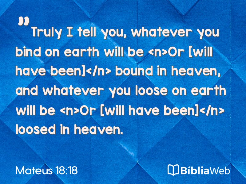 Mateus 18:18 em imagem para compartilhar