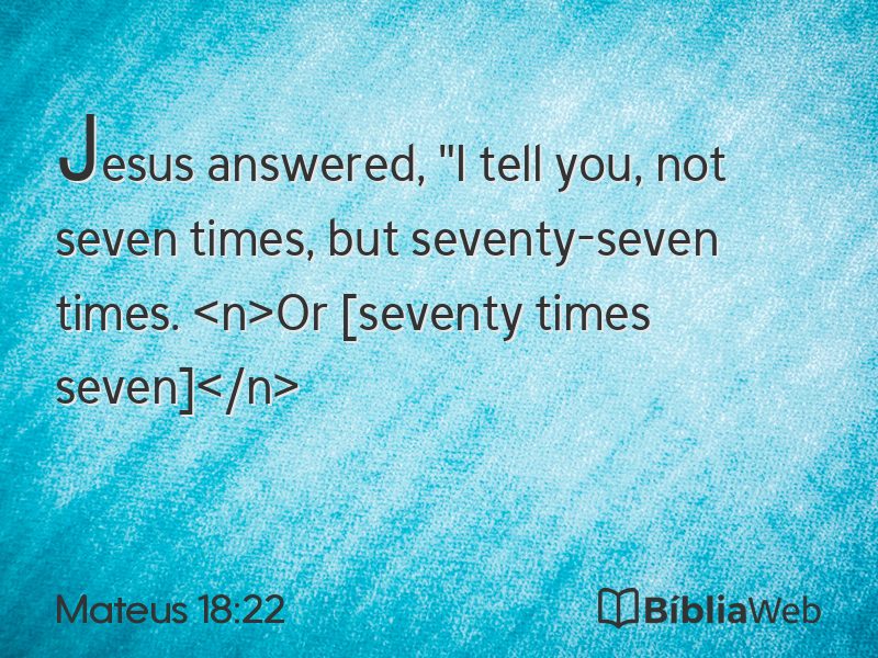 Mateus 18:22 em imagem para compartilhar