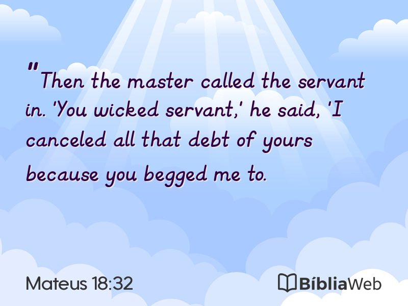 Mateus 18:32 em imagem para compartilhar