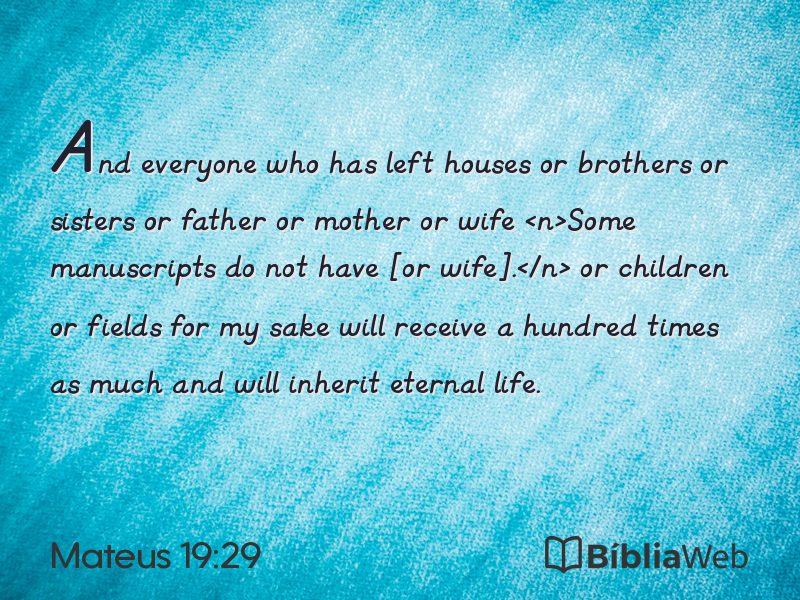 Mateus 19:29 em imagem para compartilhar