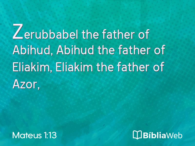 Mateus 1:13 em imagem para compartilhar
