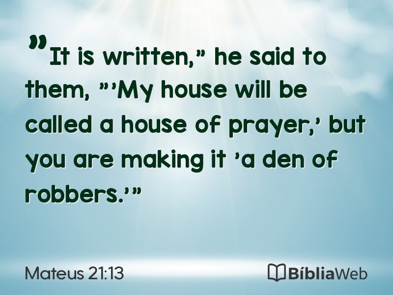 Mateus 21:13 em imagem para compartilhar