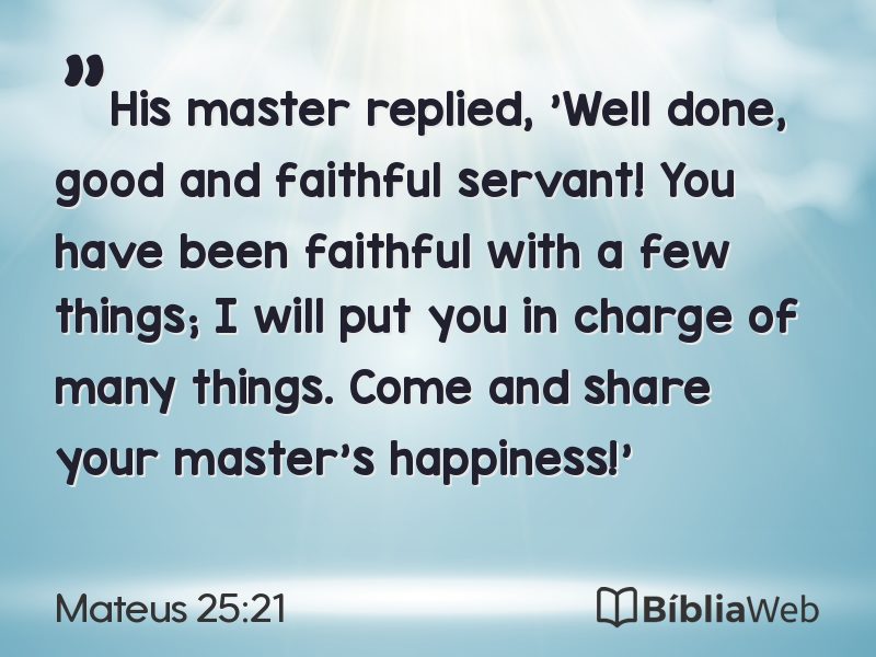 Mateus 25:21 em imagem para compartilhar