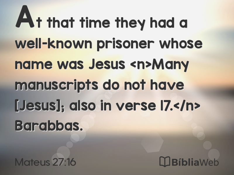 Mateus 27:16 em imagem para compartilhar