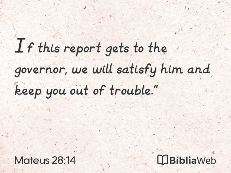 Mateus 28:14 em imagem para compartilhar