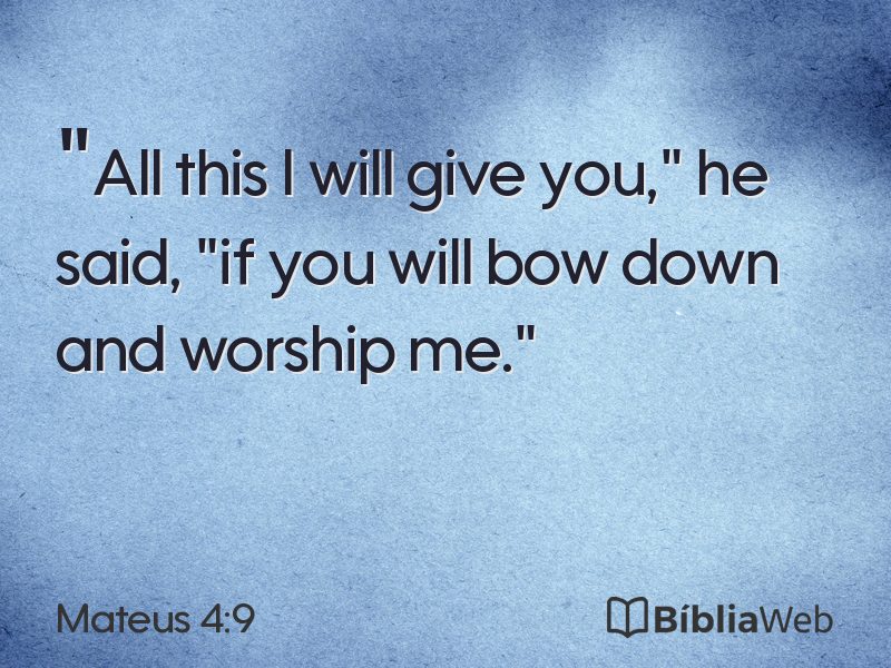 Mateus 4:9 em imagem para compartilhar