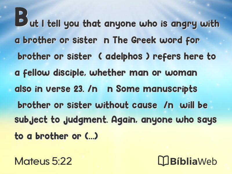 Mateus 5:22 em imagem para compartilhar