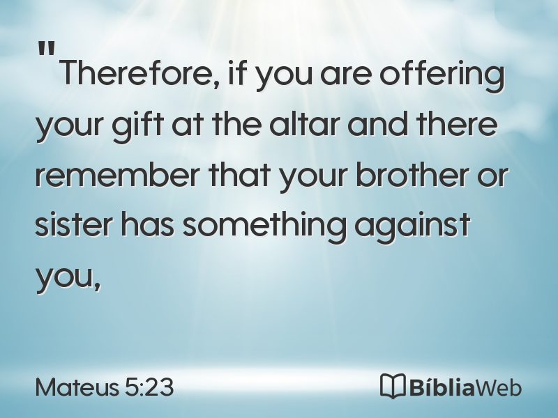 Mateus 5:23 em imagem para compartilhar