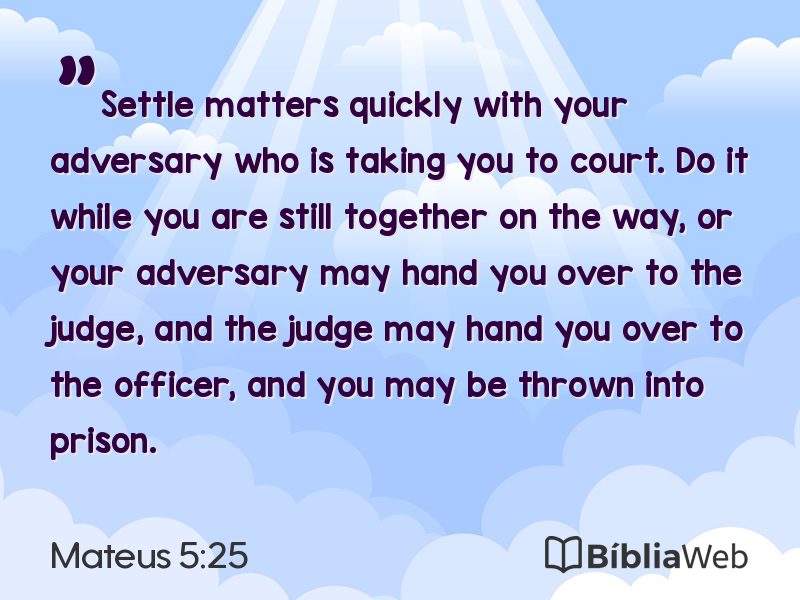 Mateus 5:25 em imagem para compartilhar