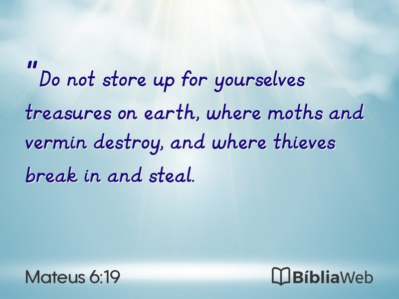 Mateus 6:19 em imagem para compartilhar