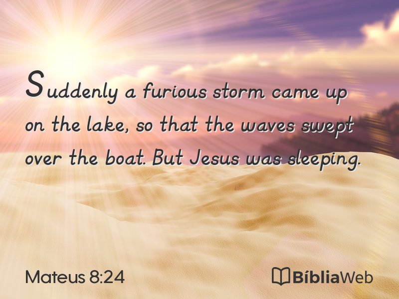 Mateus 8:24 em imagem para compartilhar