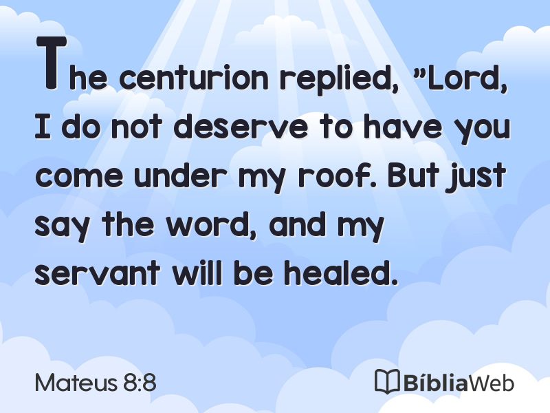 Mateus 8:8 em imagem para compartilhar