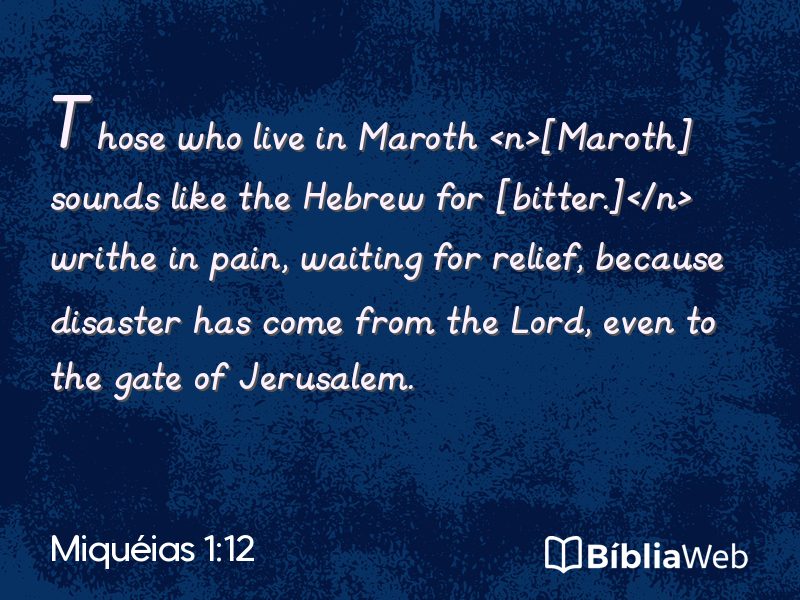 Miquéias 1:12 em imagem para compartilhar