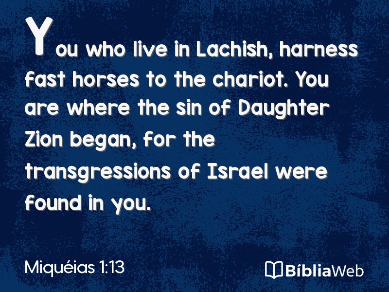 Miquéias 1:13 em imagem para compartilhar