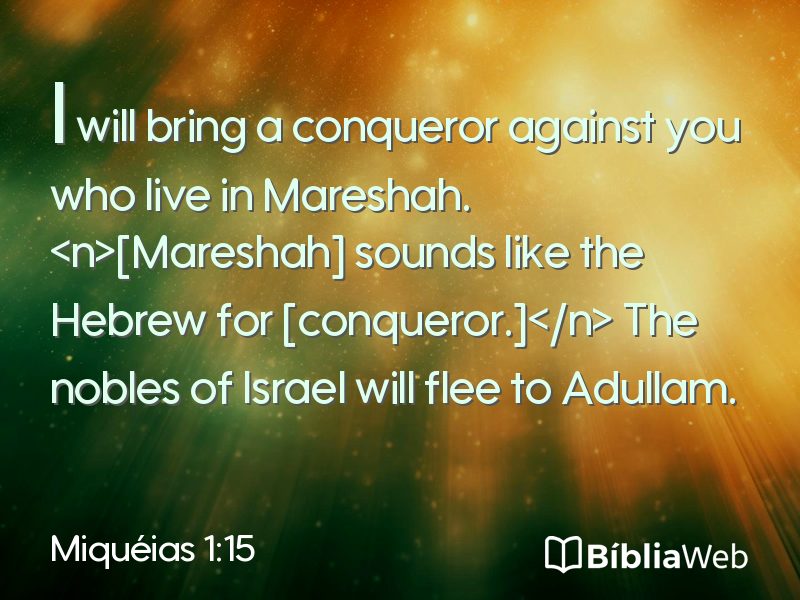 Miquéias 1:15 em imagem para compartilhar
