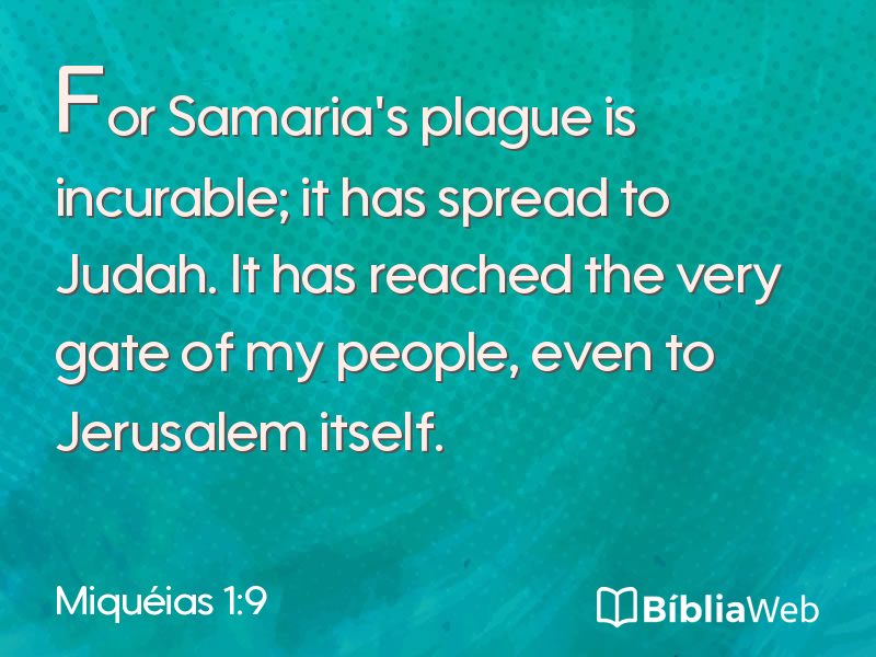 Miquéias 1:9 em imagem para compartilhar