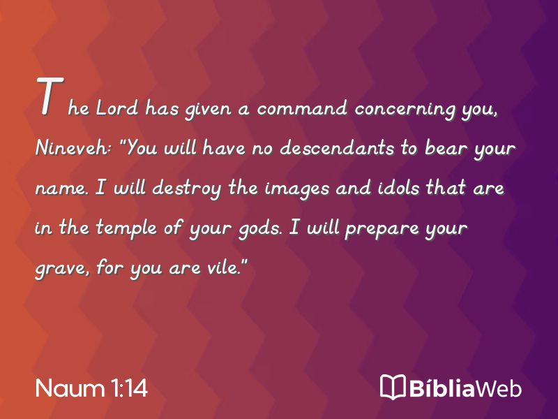 Naum 1:14 em imagem para compartilhar