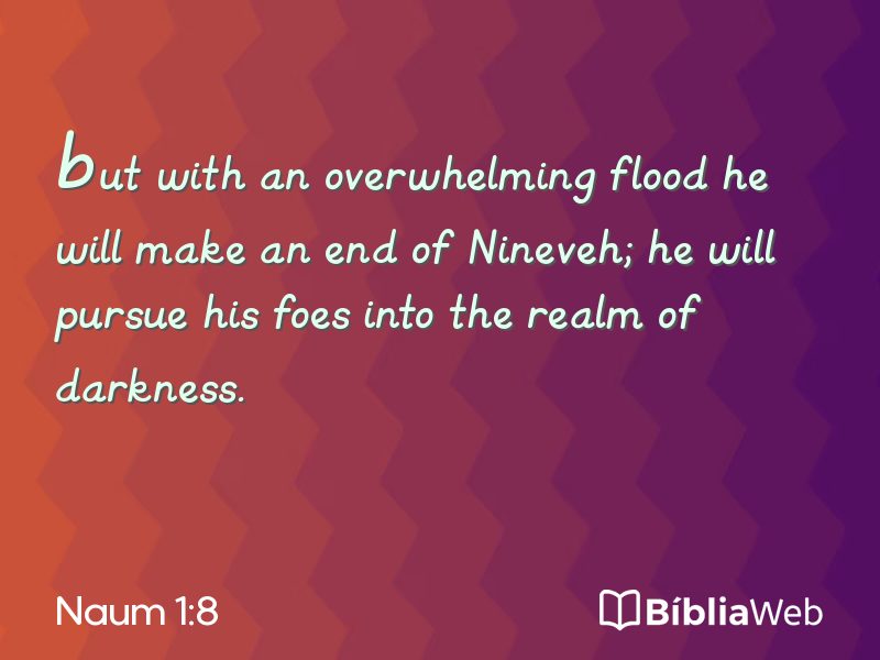 Naum 1:8 em imagem para compartilhar
