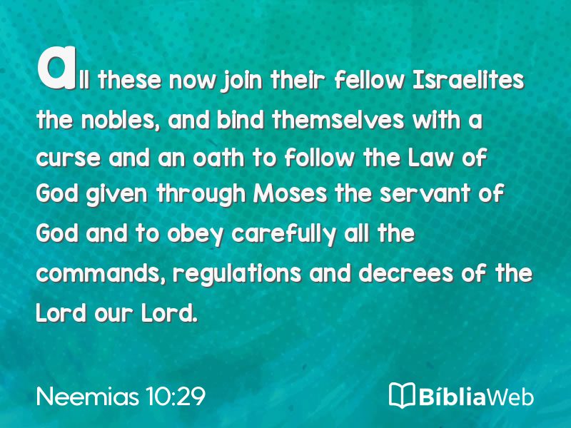 Neemias 10:29 em imagem para compartilhar