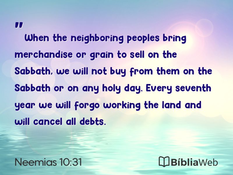 Neemias 10:31 em imagem para compartilhar