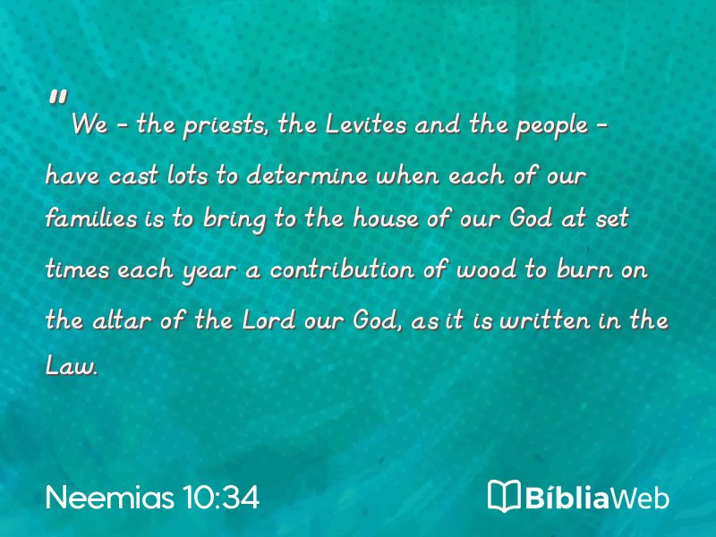 Neemias 10:34 em imagem para compartilhar