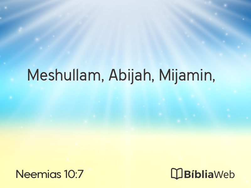 Neemias 10:7 em imagem para compartilhar