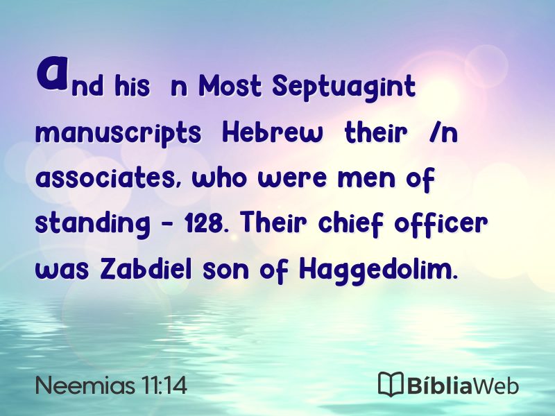 Neemias 11:14 em imagem para compartilhar