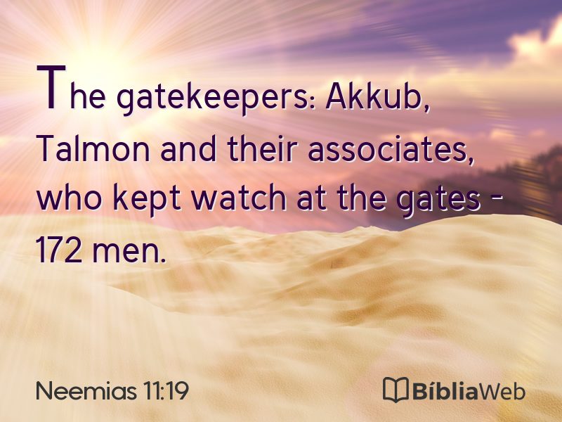 Neemias 11:19 em imagem para compartilhar