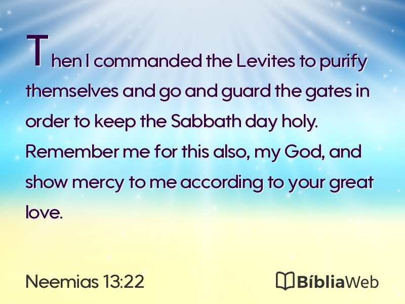 Neemias 13:22 em imagem para compartilhar