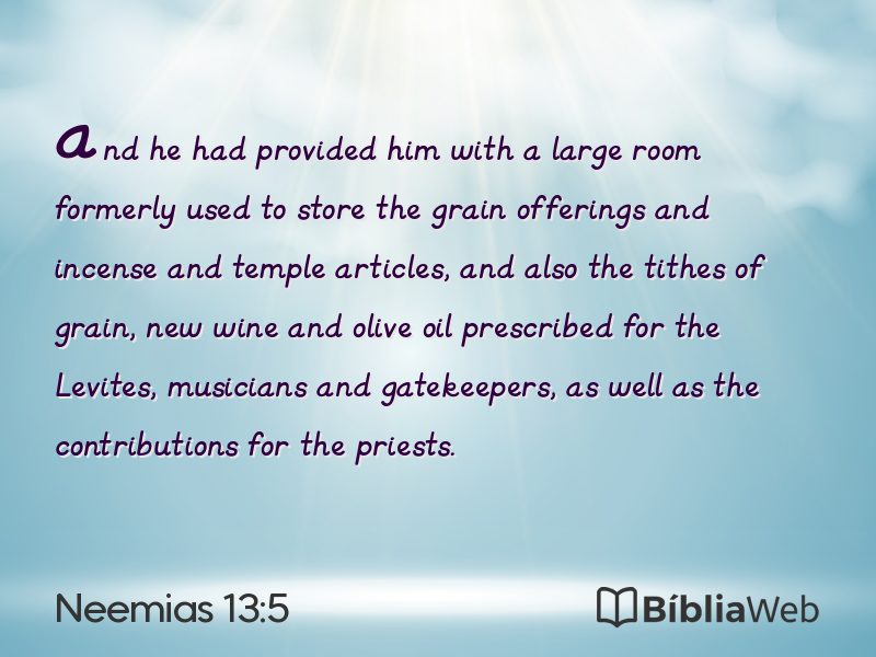 Neemias 13:5 em imagem para compartilhar