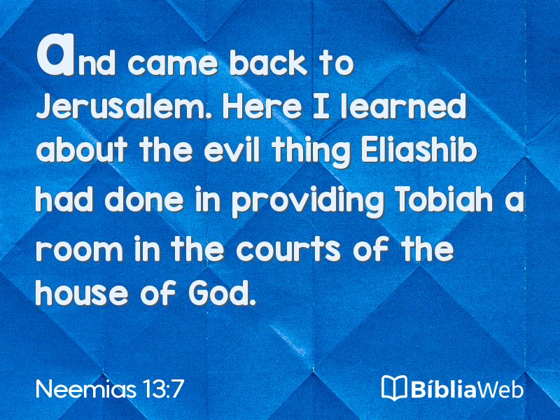 Neemias 13:7 em imagem para compartilhar