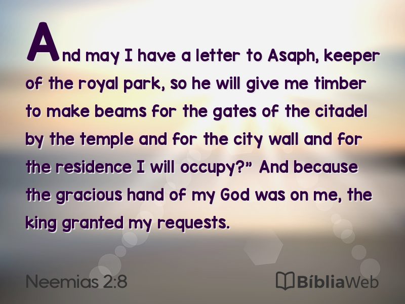 Neemias 2:8 em imagem para compartilhar
