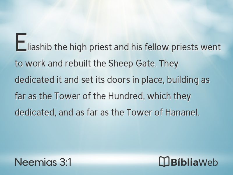 Neemias 3:1 em imagem para compartilhar