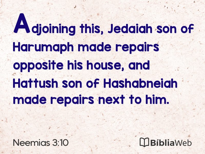 Neemias 3:10 em imagem para compartilhar