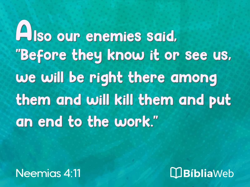 Neemias 4:11 em imagem para compartilhar