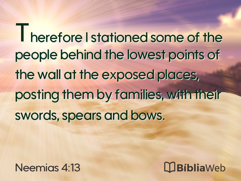 Neemias 4:13 em imagem para compartilhar
