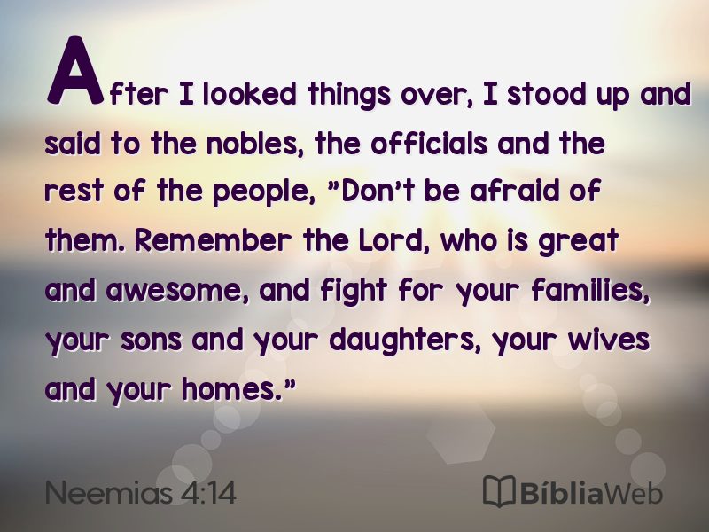 Neemias 4:14 em imagem para compartilhar