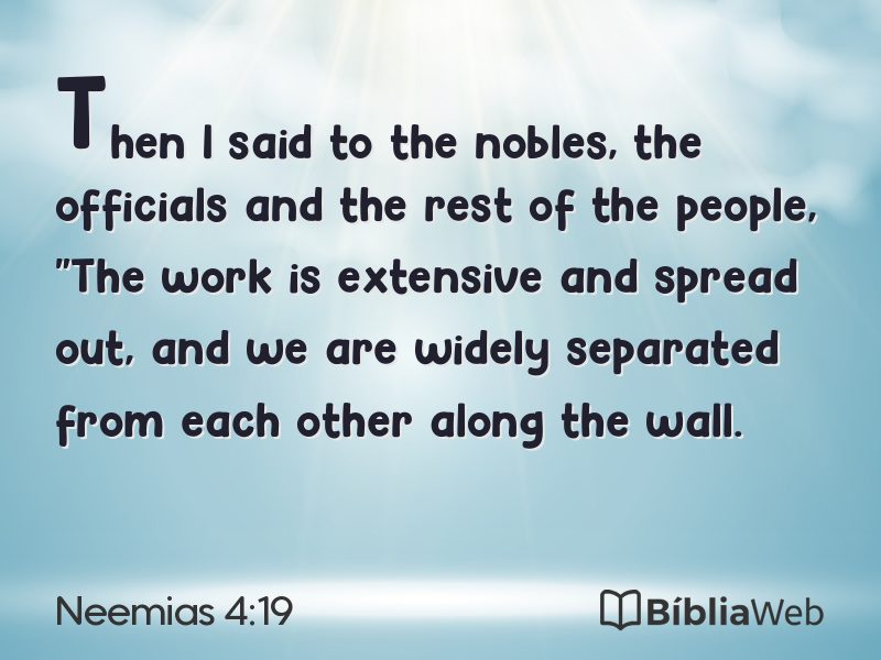 Neemias 4:19 em imagem para compartilhar